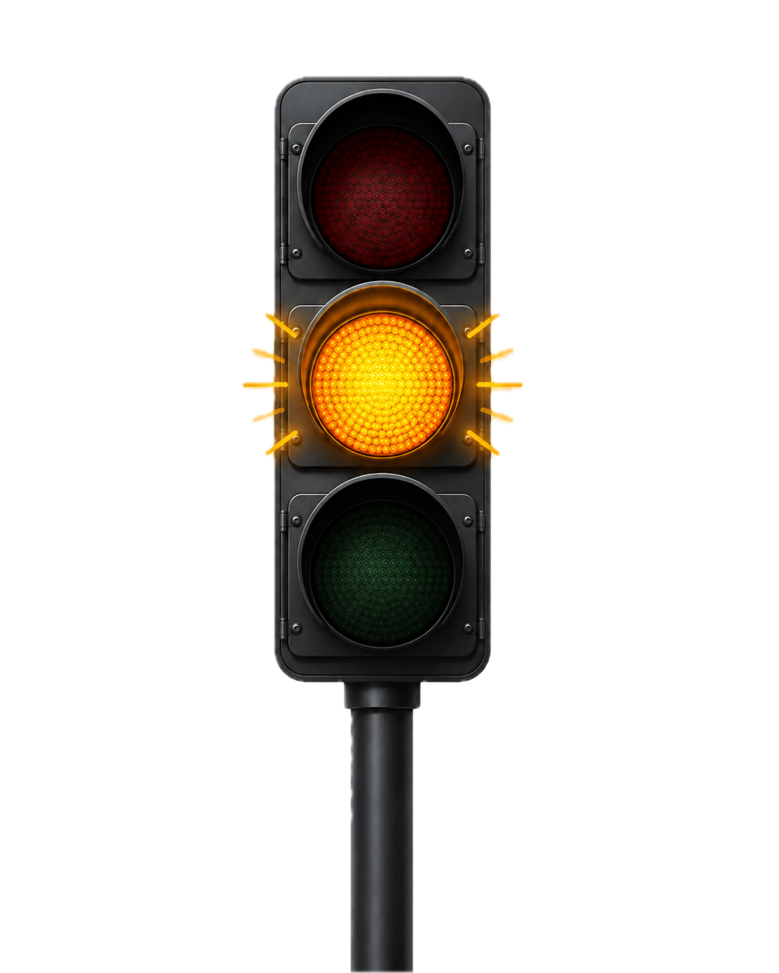 feu orange clignotant au milieu
