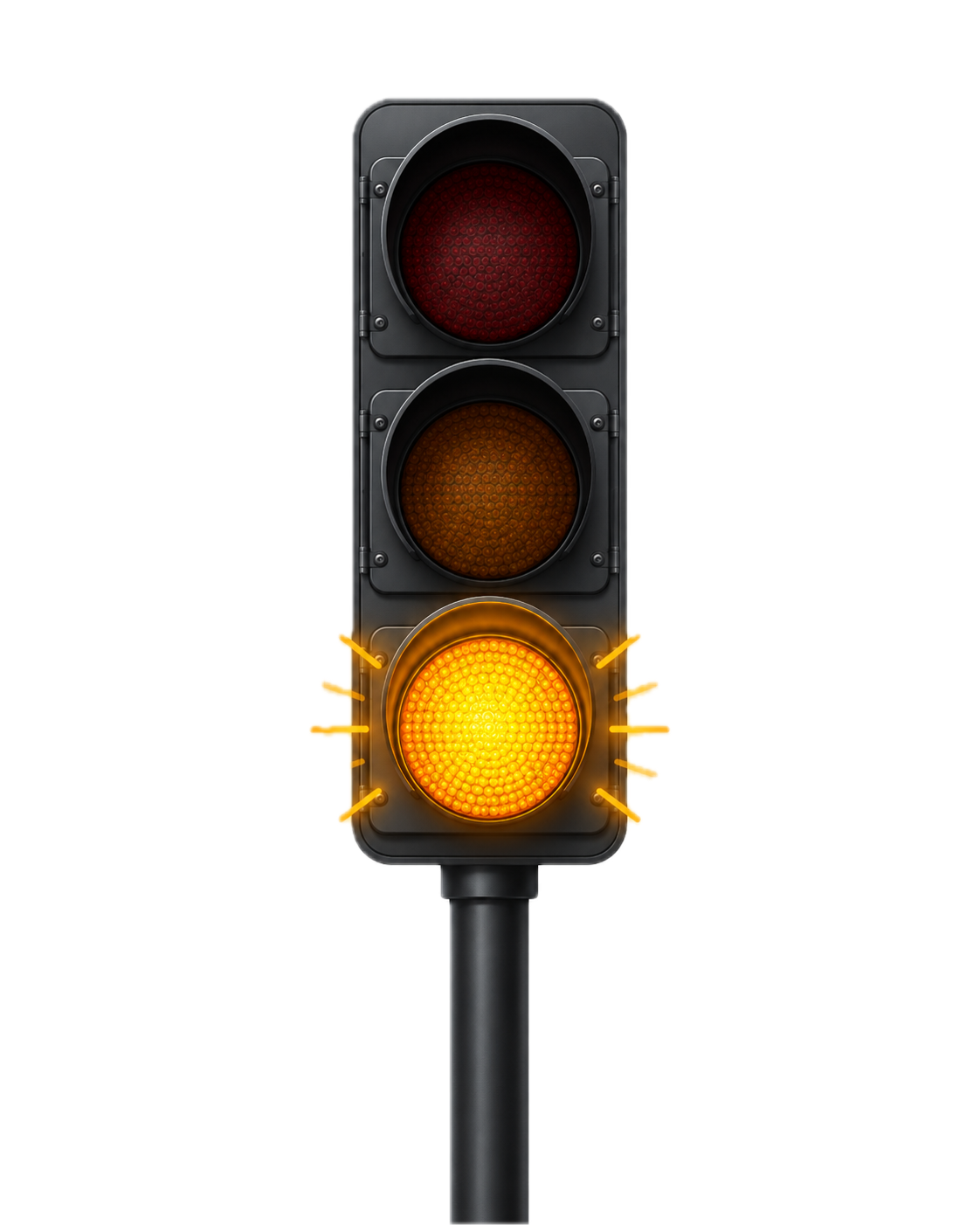 feu orange clignotant en bas