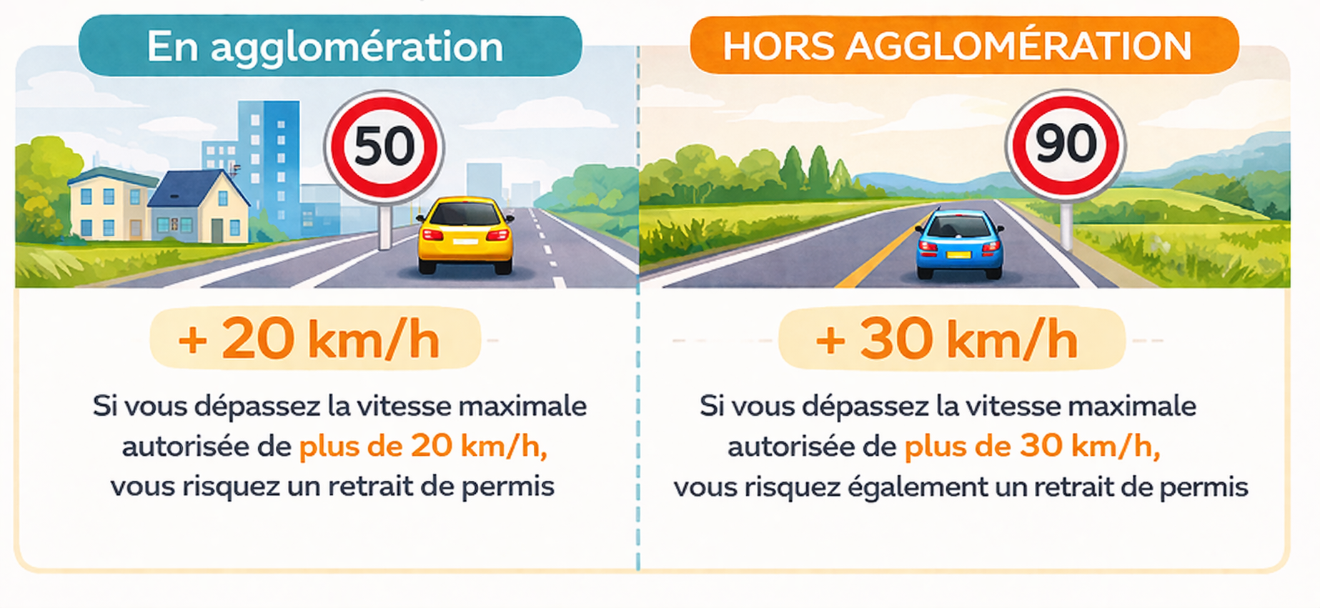 Retrait de permis, les excès de vitesse